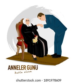 anneler günü kutlu olsun. Mustafa Kemal Atatürk annesi Zübeyde Hanım'ın elini öperken. 