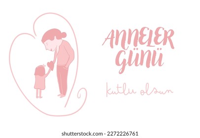 Anneler Günü template design. Text translate: Mothers Day