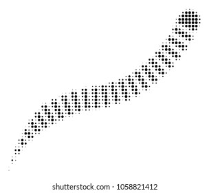 Annelid Worm halftone vector icon. Illustration style is dotted iconic Annelid Worm symbol on a white background. Halftone texture is circle points.