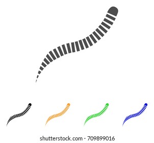 Annelid Worm vector pictogram. Style is a flat graphic symbol in grey, black, yellow, blue, green color variants. Designed for web and mobile apps.