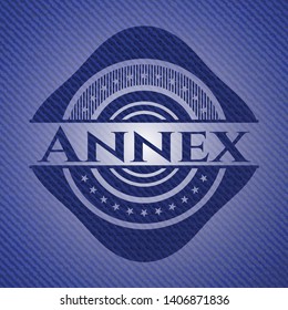 Annex with jean texture. Vector Illustration. Detailed.