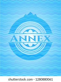 Annex water wave concept badge background.