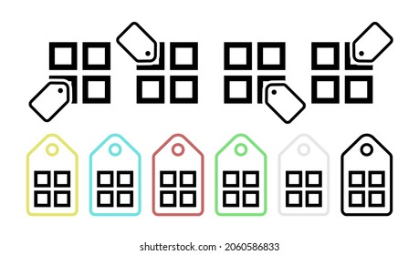 Anexos icono vector en la ilustración de conjunto de etiquetas para ui y ux, sitio web o aplicación móvil