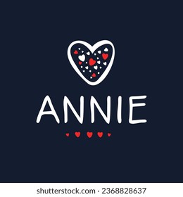 (Annie) Calligraphy name, Vector illustration.