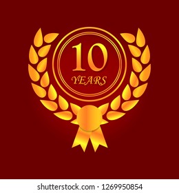 Anniversary, 10 years multicolored icon. Can be used for web, logo, mobile app, UI, UX