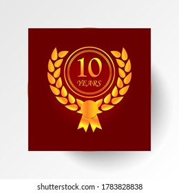 Anniversary, 10 years multicolored icon button. Can be used for web, logo, mobile app, UI, UX