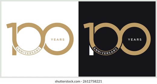 anniversary 100th logotype vector with brown and white color for special celebration day