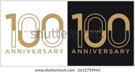 anniversary 100th logotype vector with brown and white color for special celebration day
