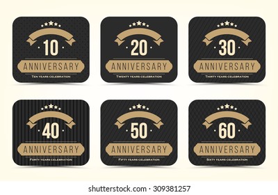 Anniversary 10th, 20th, 30th, 40th, 50th, 60th card.