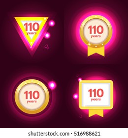 Anniversary 110 icons set