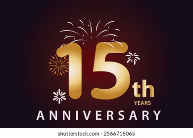 Anniversary 15 years, fiftieth years congratulations Elegant card for event vector illustration design background