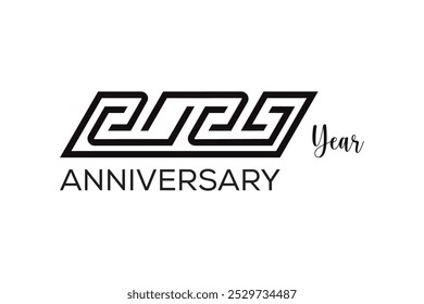 Aniversario 2025 año logo diseño de Vector