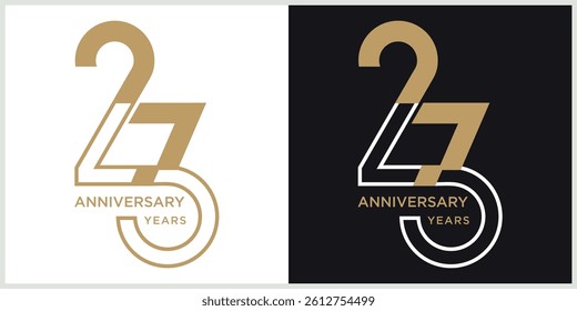 anniversary 23th logotype vector with brown and white color for special celebration day