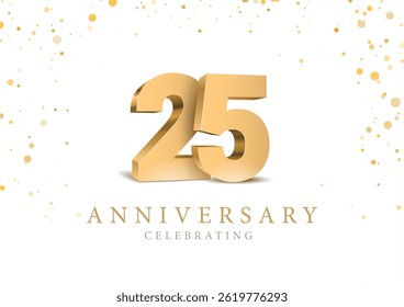 Aniversário 51. ouro números 3d. Modelo de cartaz para a festa de comemoração do 51º aniversário. Ilustração vetorial