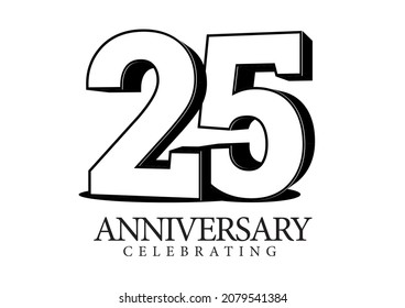 Números del 25 aniversario. Plantilla de afiches para la fiesta de celebración del 20º aniversario. Ilustración del vector