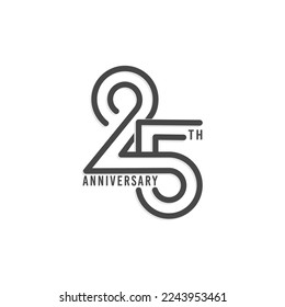 Anniversary 25th. The black number is on black background. Vector illustration. svg