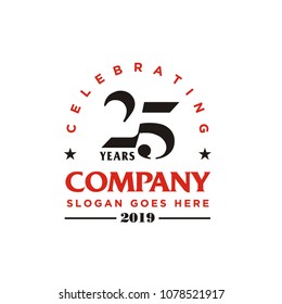 Anniversary 25th company logo design inspiration