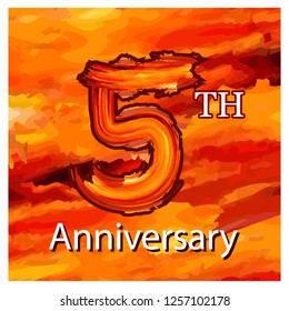 Anniversary 5 stock vector, Vector illustration