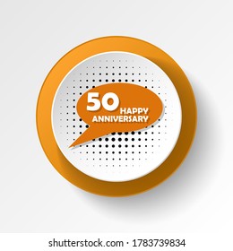 Anniversary, 50 years multicolored icon button. Can be used for web, logo, mobile app, UI, UX