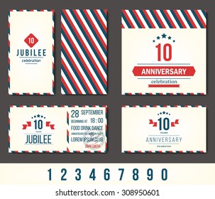 Anniversary 5th, 10th, 20th, 30th, 40th, 50th, 60th invitation card.
