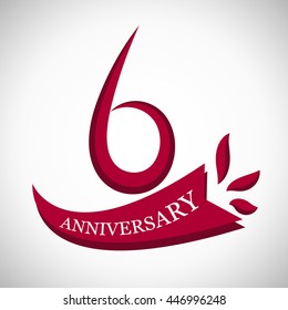 Anniversary 6 year  anniversary template design