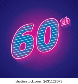 Anniversary 60th Celebration Neon Light Design