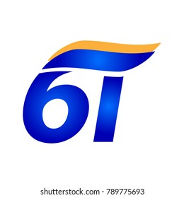 Anniversary 61 Typography Lettering