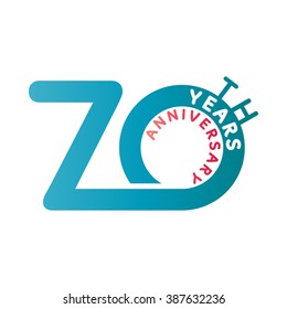 Anniversary: 70 years anniversary Template logo.
