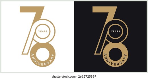 anniversary 78th logotype vector with brown and white color for special celebration day