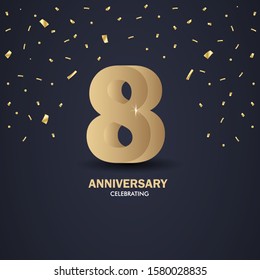 Anniversary 6 Gold 3d Numbers Poster Stock Vector (Royalty Free) 1579291600