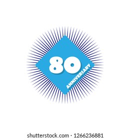 Anniversary, 80 years multicolored icon. Can be used for web, logo, mobile app, UI, UX