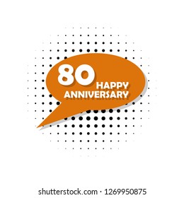 Anniversary, 80 years multicolored icon. Can be used for web, logo, mobile app, UI, UX