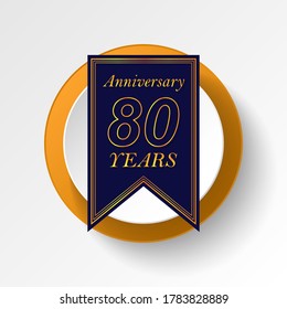 Anniversary, 80 years multicolored icon button. Can be used for web, logo, mobile app, UI, UX