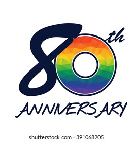 Anniversary: 80 years anniversary Template logo.