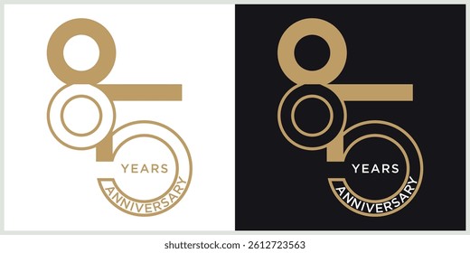 anniversary 85th logotype vector with brown and white color for special celebration day
