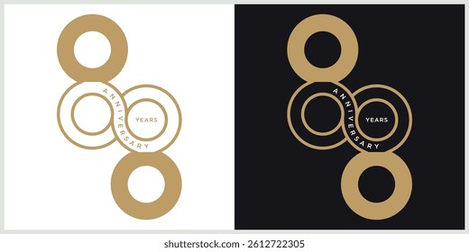 anniversary 88th logotype vector with brown and white color for special celebration day