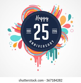 anniversary - abstract background with icons and elements