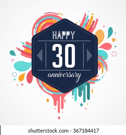 anniversary - abstract background with icons and elements