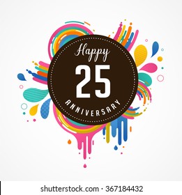 anniversary - abstract background with icons and elements