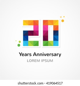 anniversary - abstract colorful icons and elements set