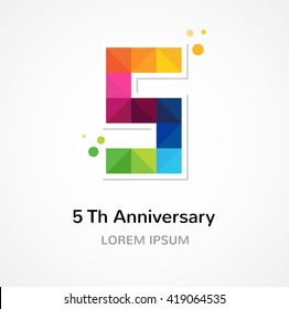 anniversary - abstract colorful icons and elements set