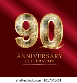 Anniversary, Aniversary, Ninety Years Anniversary Celebration Logotype. 90 Anniversary Logo