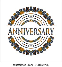 Anniversary arabesque emblem background. arabic decoration.