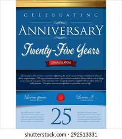 Anniversary background, 25 years