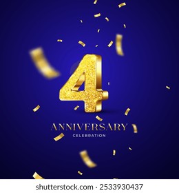 Anniversary background, set. 1, 2, 3, 4, 5, 6, 7, 8, 9,10 years. Birthday celebration, jubilee, wedding, invitation card design element with golden number. Vector illustration.
