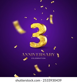 Anniversary background, set. 1, 2, 3, 4, 5, 6, 7, 8, 9,10 years. Birthday celebration, jubilee, wedding, invitation card design element with golden number. Vector illustration.
