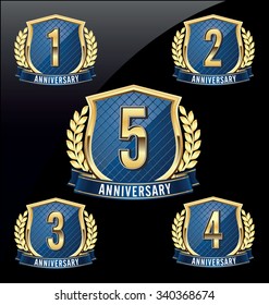 Anniversary Badge Gold And Blue 1st, 2nd, 3rd, 4th, 5th Years