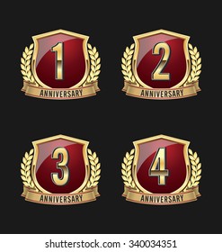 Anniversary Badge Gold And Red 1st, 2nd, 3rd, 4th Years