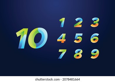 Anniversary Badge Gradient Set Number Background For Celebration