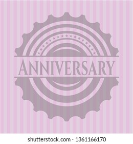 Anniversary badge with pink background